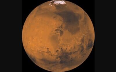 Photo: Planet Mars is shown in this image of the Viking Orbitter I Voyage in 1998.