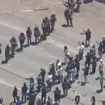 Federal agents clash with protesters during the ice ray in the south of the California farm